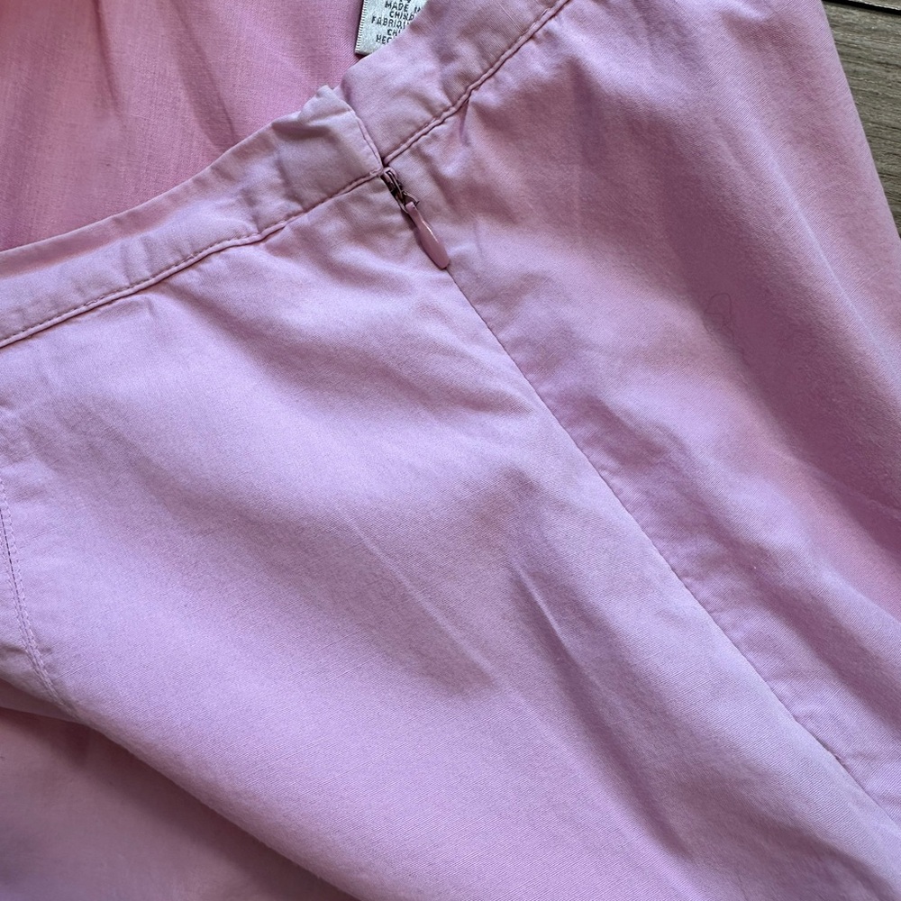 Vintage 90s Casual Corner Light Pink Pencil Skirt with Pleated Hem Coquette Bow - Picture 6 of 7